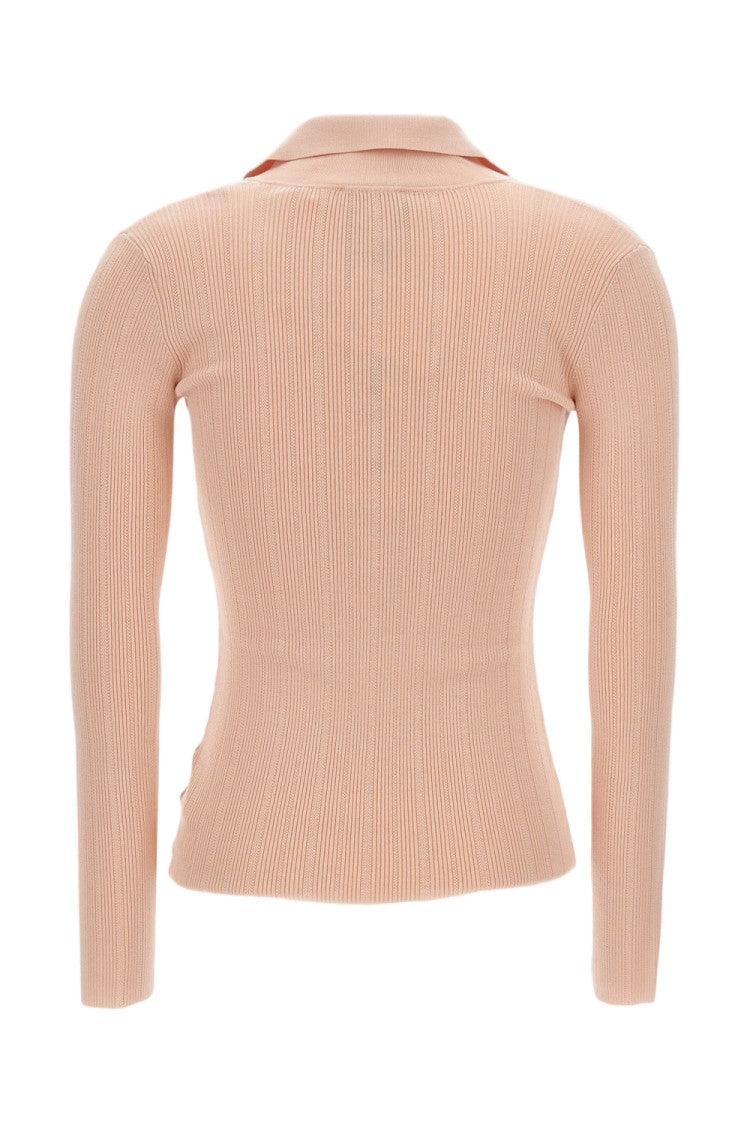 Elisabetta Franchi Asymmetric V-Neck Knitted Tricot Sweater