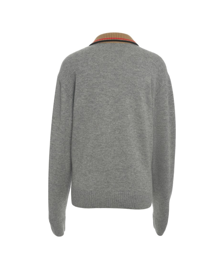 N°21 Knit Pullover With Polo Collar And Contrasting Cuffs