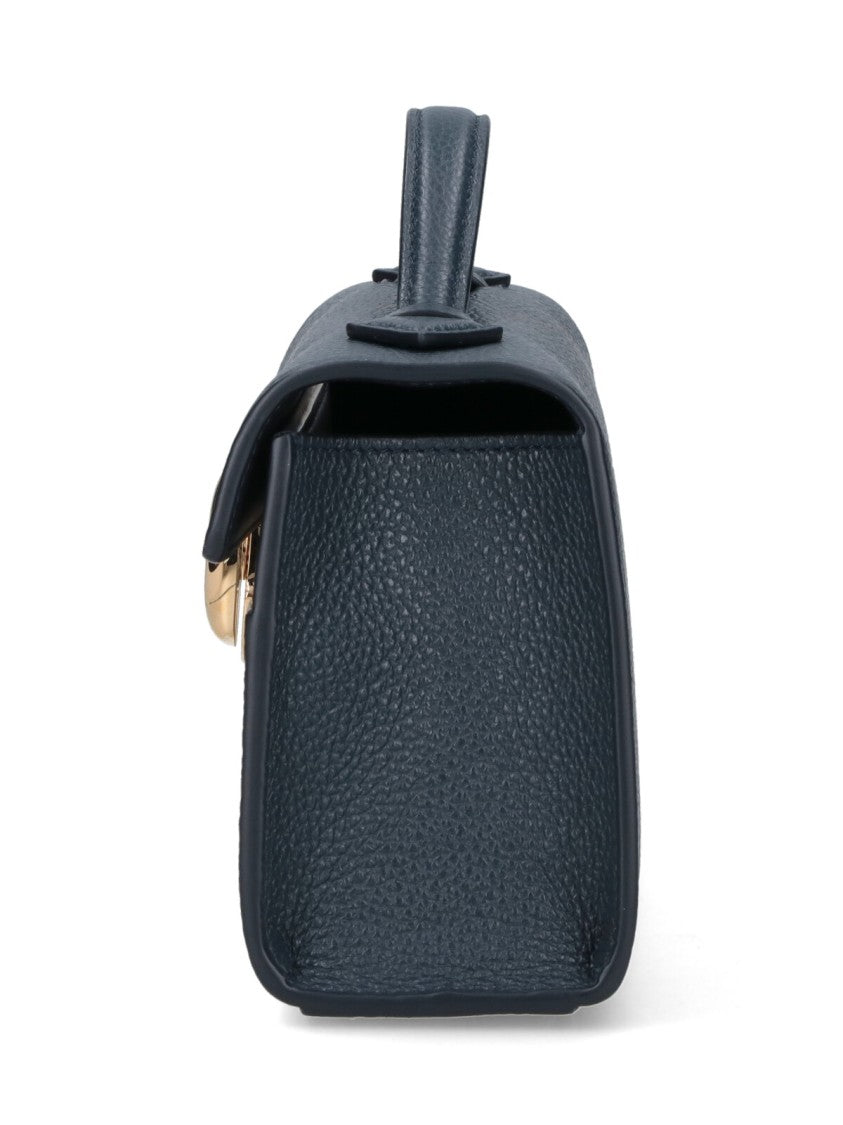 Savette Structured Pebbled Handbag With Gold-Tone Clasp