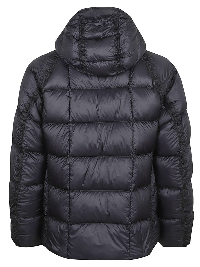 C.P. Company Medium-Length Down Jacket With Adjustable Features And Iconic Logo