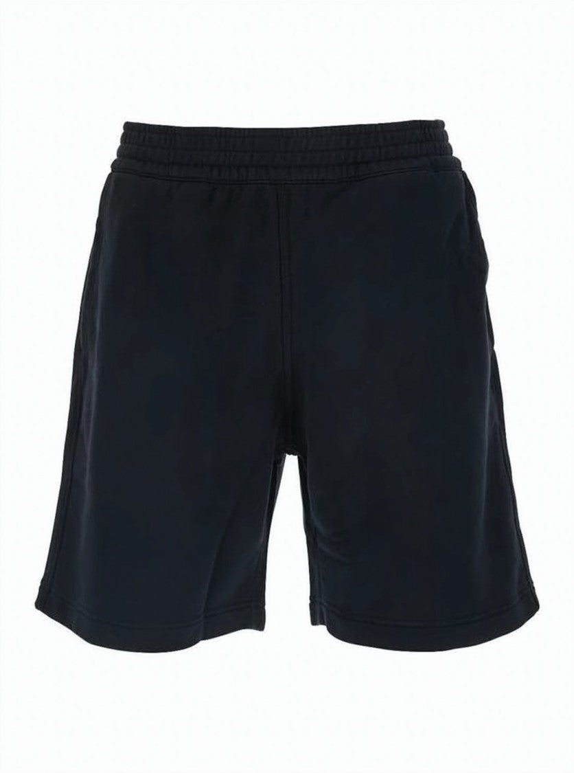 Givenchy Relaxed Fit Black Cotton Shorts With Elastic Waistband And Subtle Patch