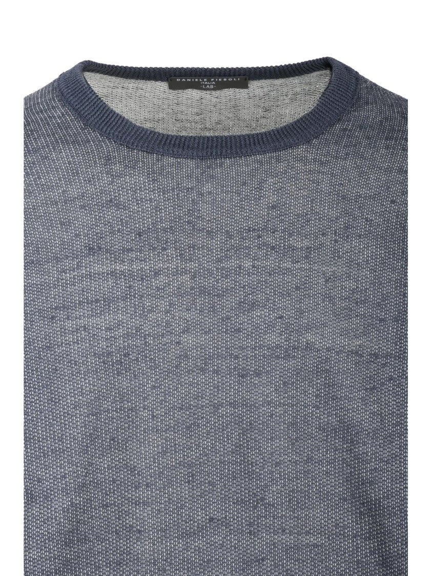 Daniele Fiesoli Grey Fine-Knit Linen-Blend Pullover