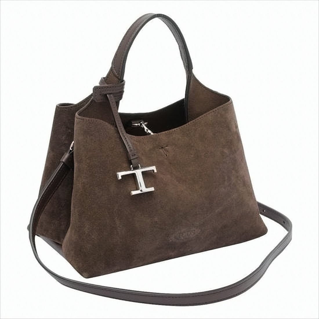 Tod's Structured Dark Brown Calf Leather Shoulder Bag