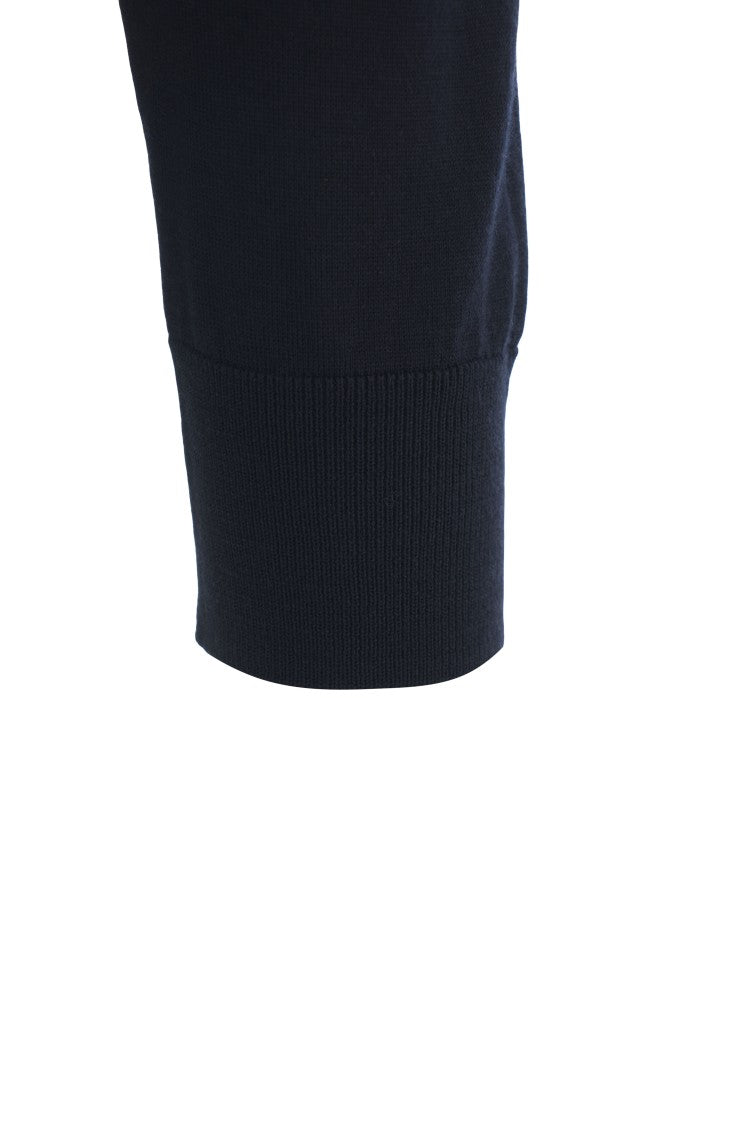 Paolo Pecora Finely Knit Blue Wool Sweater