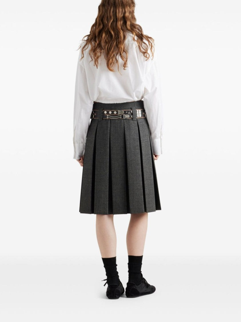 Prada Cropped White Shirt With Classic Collar