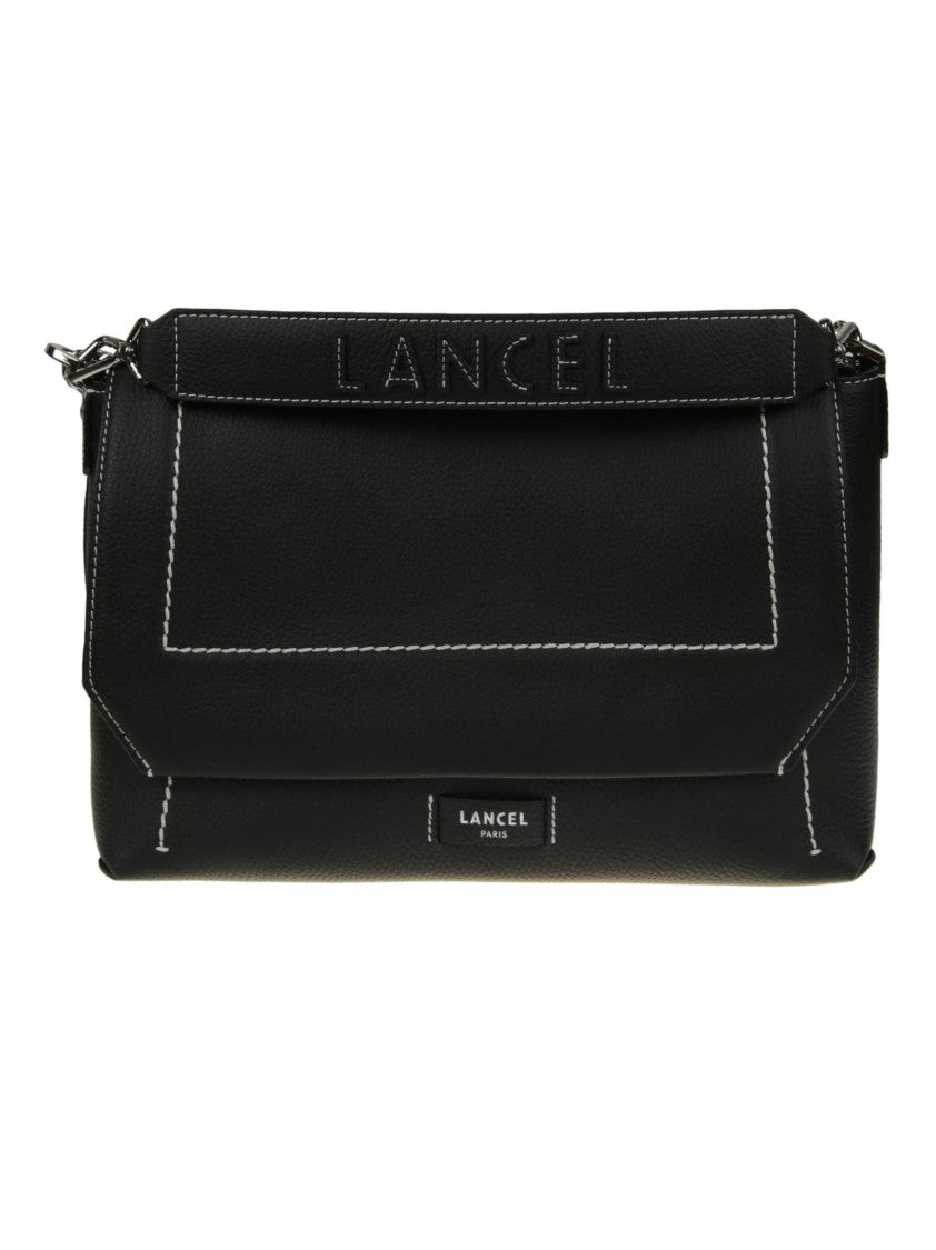 Lancel Ninon Soft Black Structured Flap Bag
