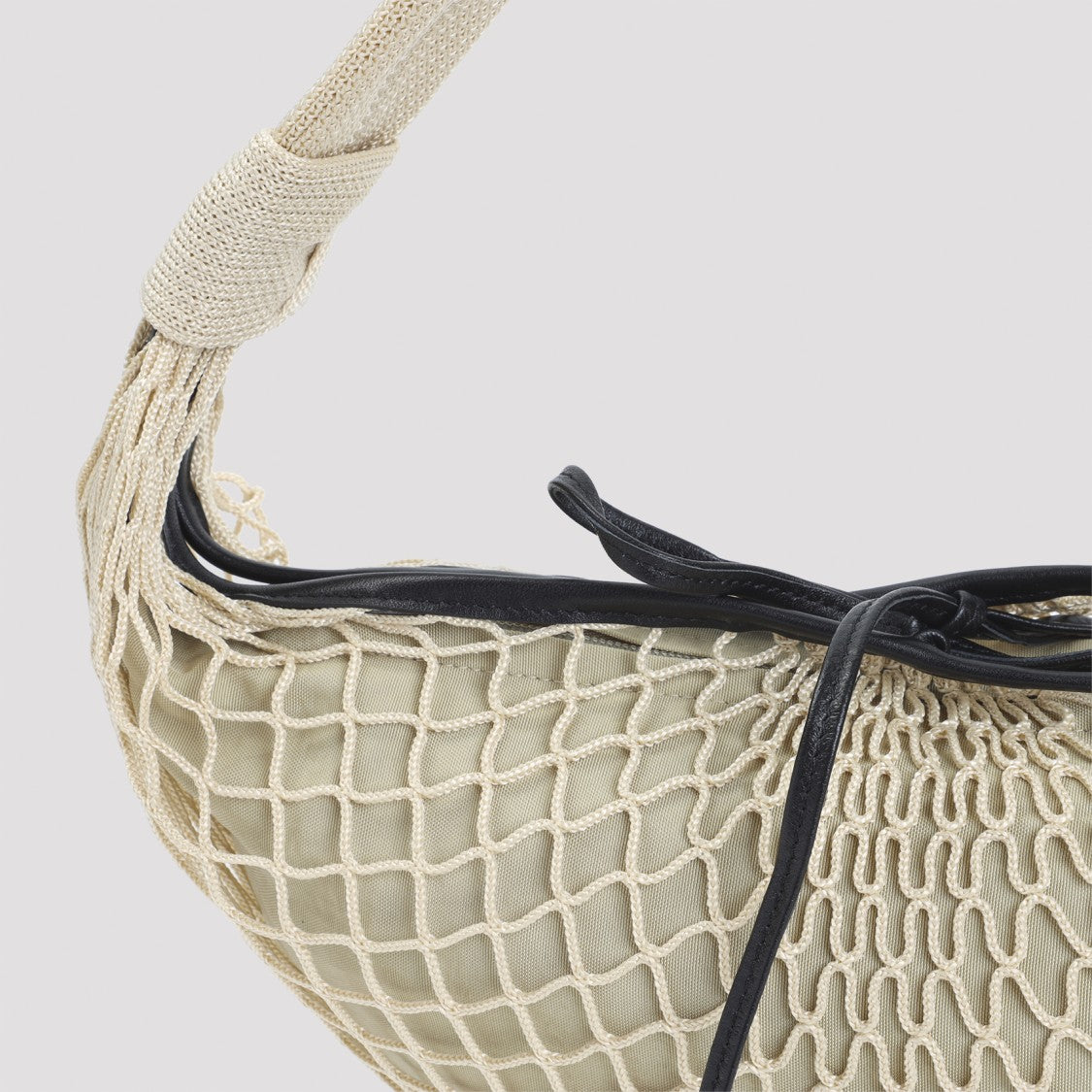 Lemaire Netted Beige Shoulder Bag With Woven Strap