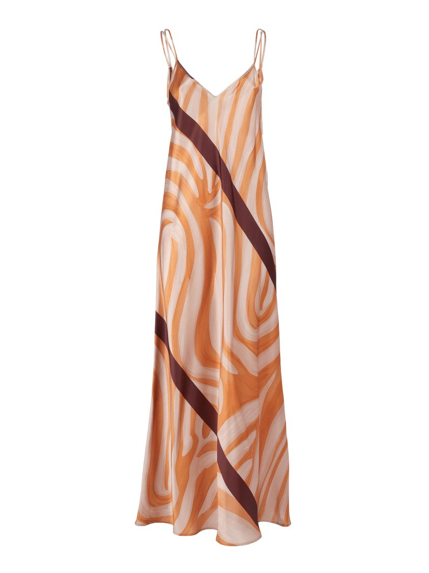 Antonelli Firenze Abstract Swirl Pattern Maxi Dress