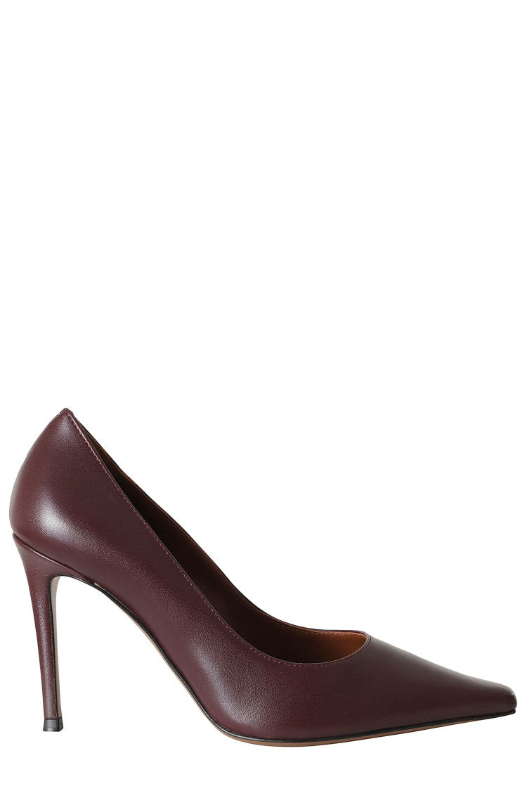 Roberto Festa Bordeaux Glossy Tapered Toe Bride95 Leather Pumps