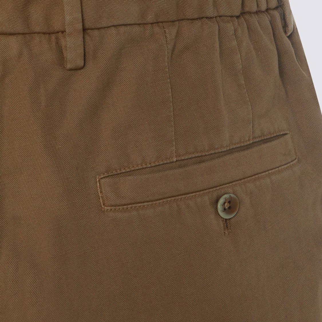 Gta Il Pantalone Tailored Brown Trousers With Pleated Front And Cuffed Hem