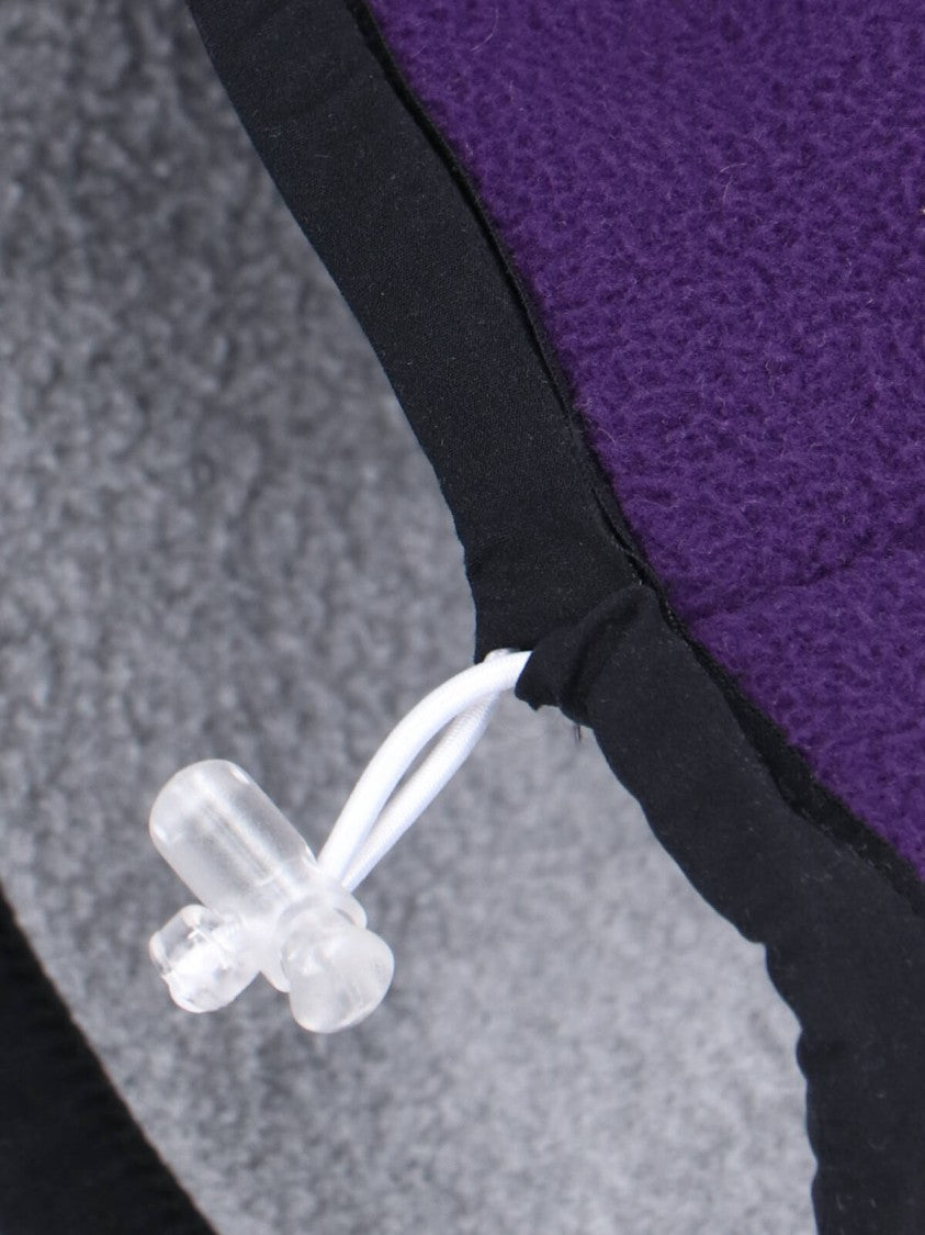 Bonsai Turtleneck Sweater In Grey Fleece Purple Striped Pattern