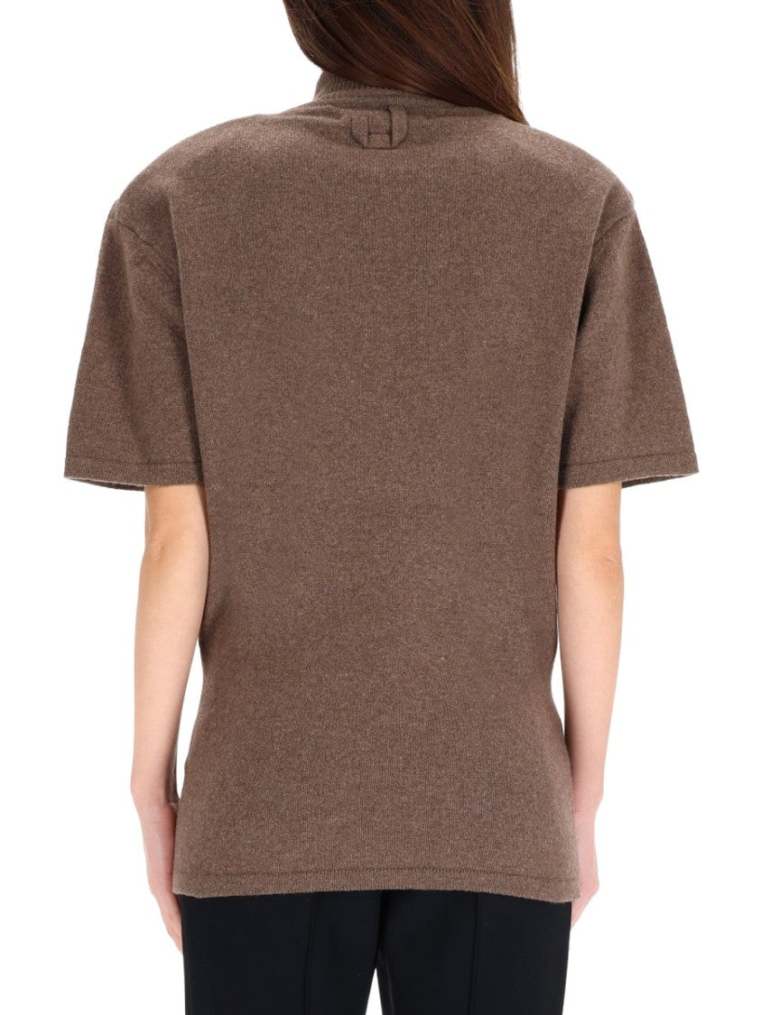 Jacquemus Chestnut Jersey High Neck Sweater