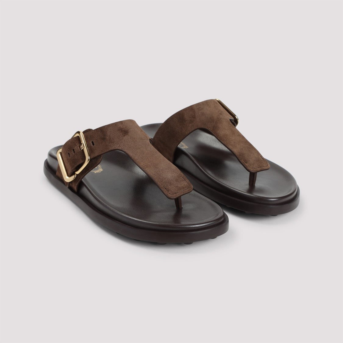 Tod's Premium Suede And Leather Sandals With Buckle Detail