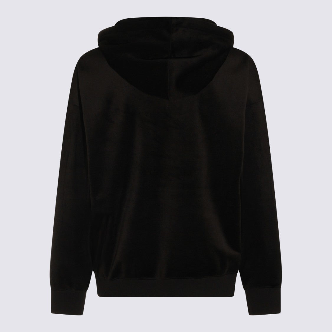 Y-3 Black Hoodie Sweater With Velvety Texture And Embossed Logo