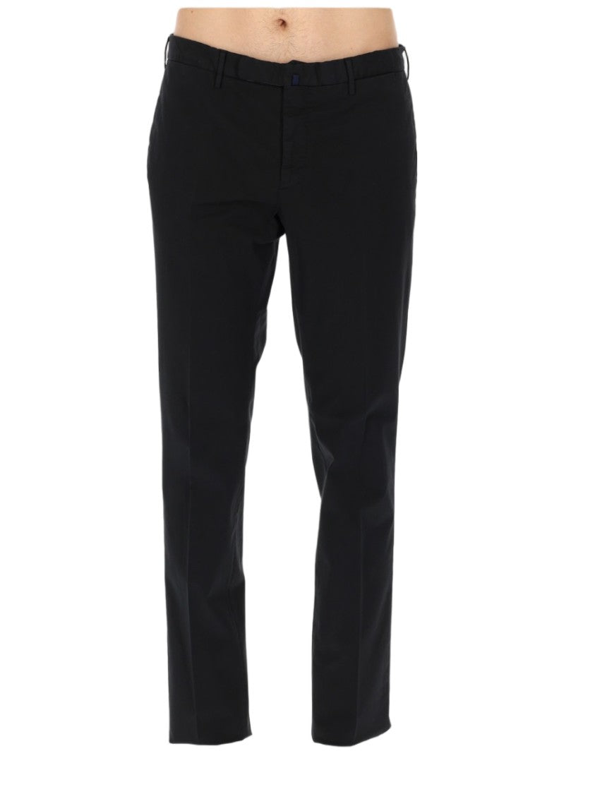 Incotex Black Slim Fit Cotton-Blend Chinos