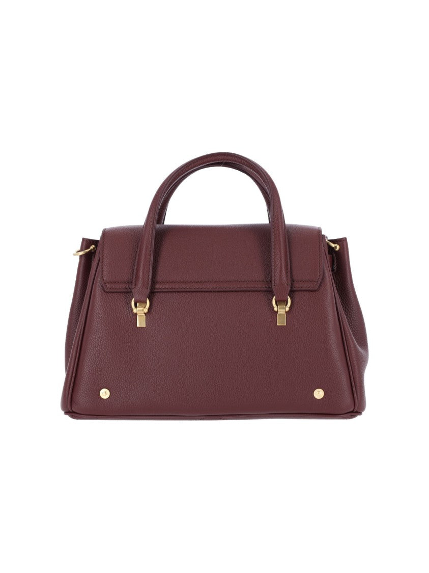 Thom Browne Bolton Bordeaux Leather Studded Small Tote Bag