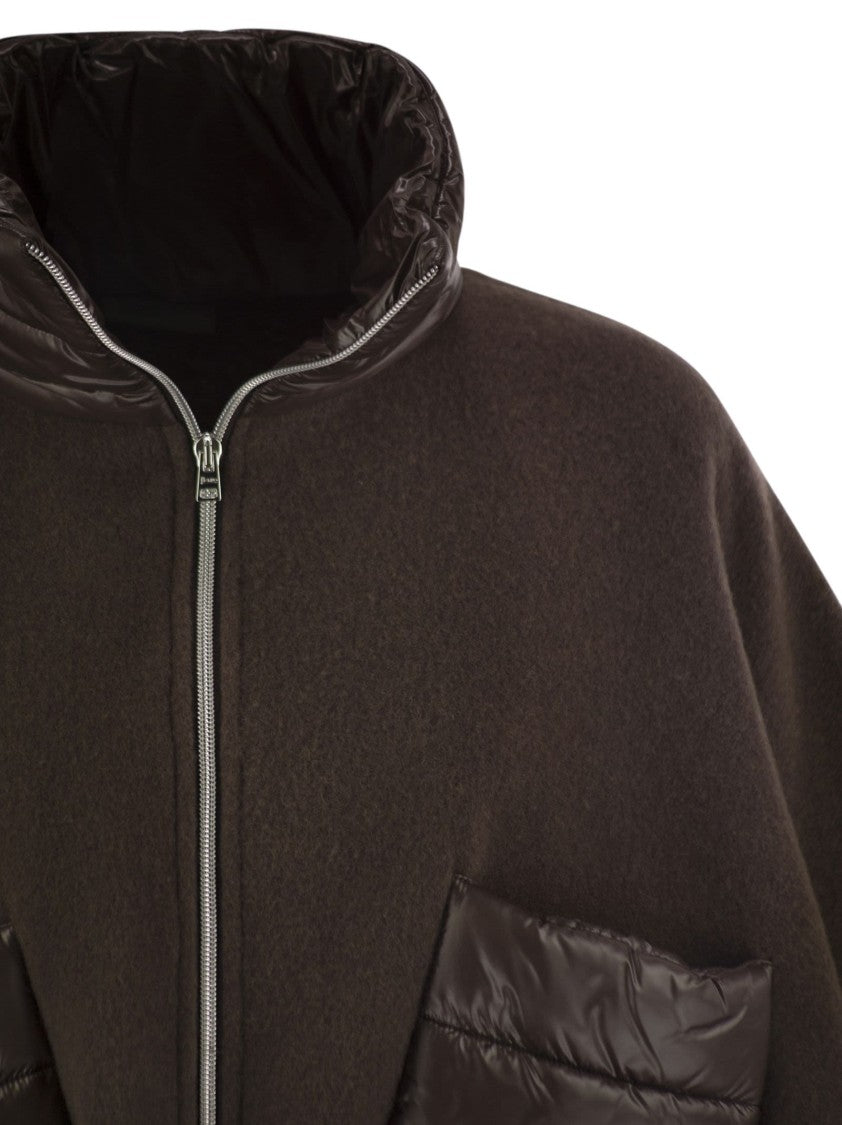 Herno Resort Poncho In Wool And Cashemre