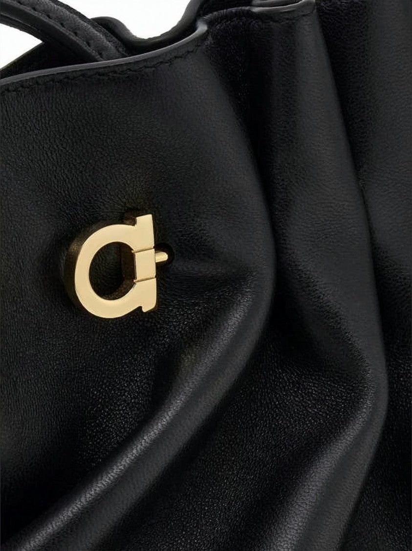Salvatore Ferragamo Ruched Nappa Leather Shoulder Bag