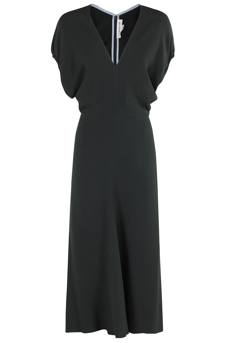Victoria Beckham Blouson Detail Midi Dress