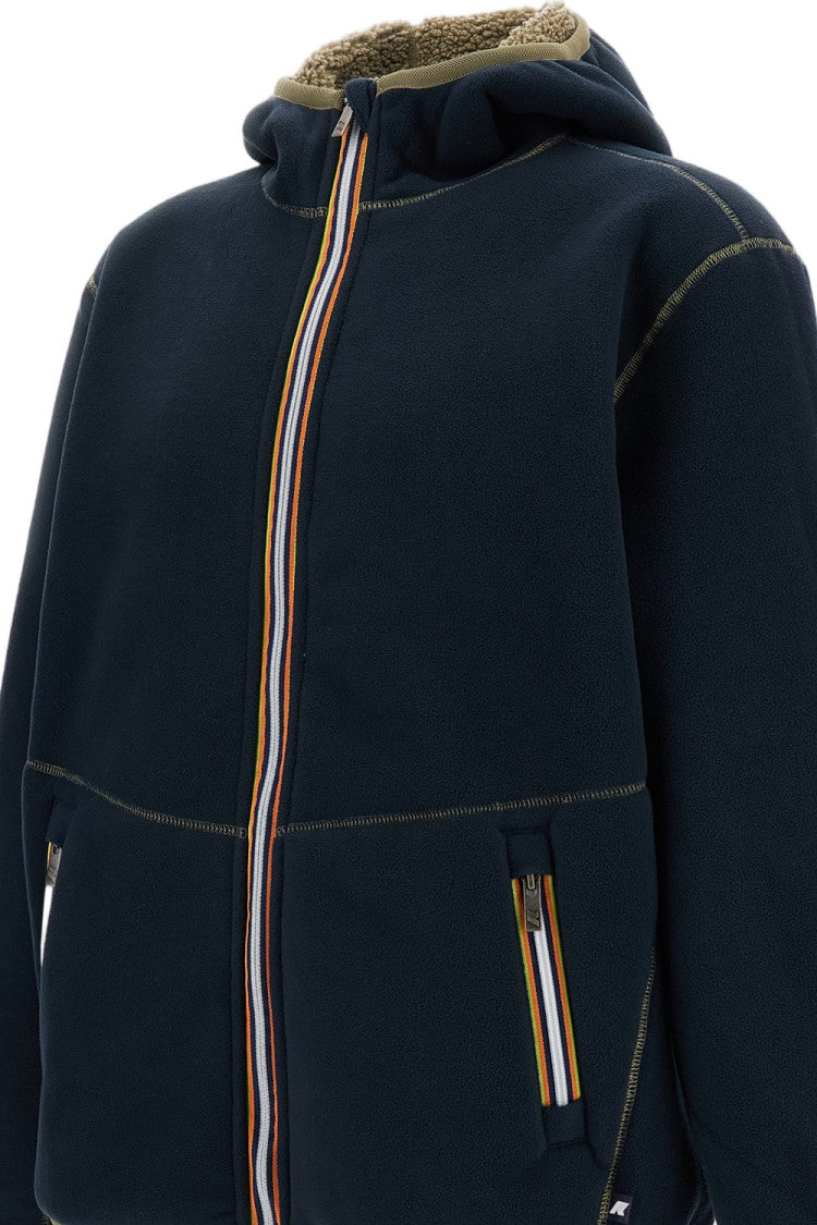 K-Way Green / Blue Jack Sherpa Polar Reversible Fleece Jacket