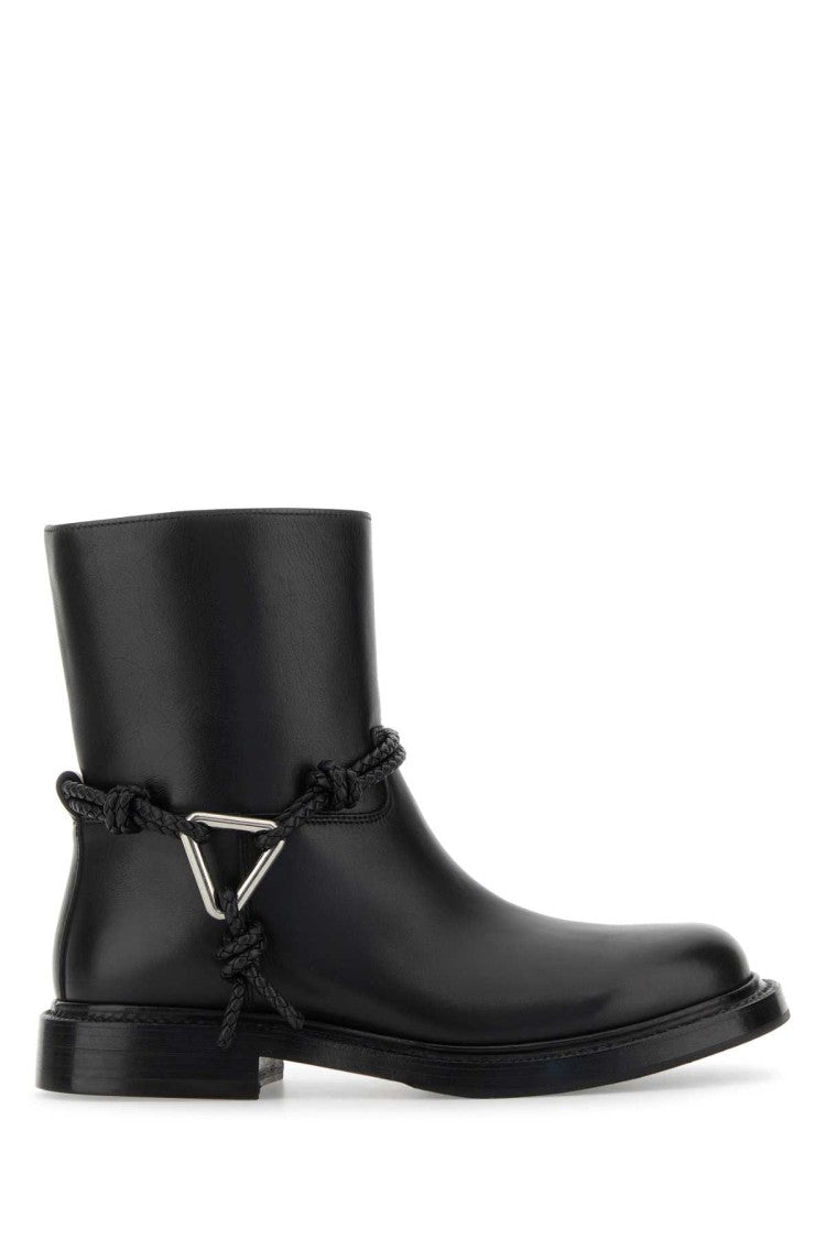 Bottega Veneta Black Leather James Ankle Boots