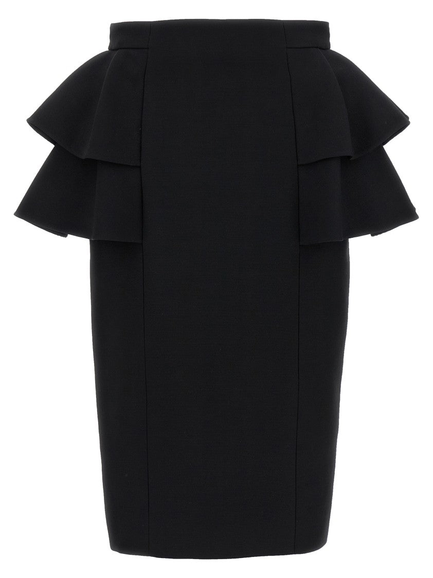 Valentino Garavani Crepe Couture Midi Skirt With Ruffles