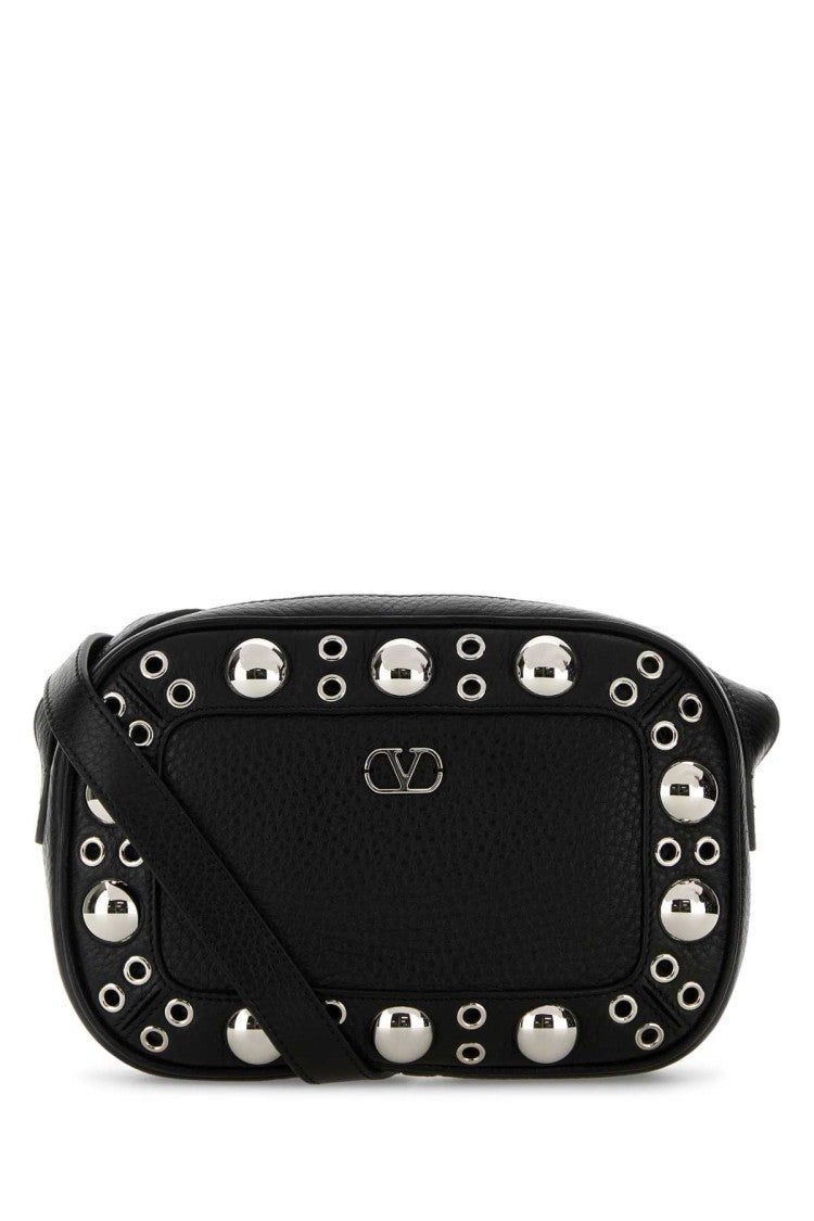 Valentino Garavani Black Leather Nellcôte Crossbody Bag