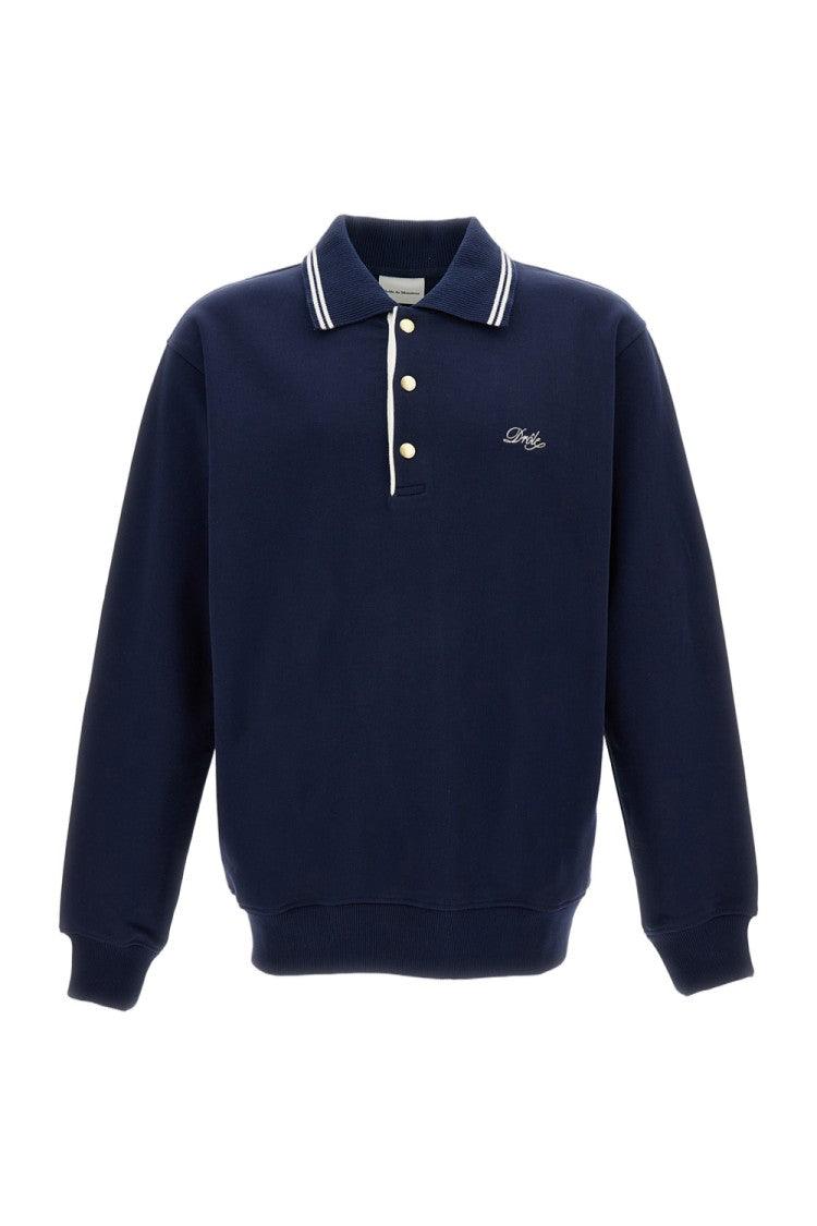 Drôle De Monsieur Navy Blue Long-Sleeved Polo Shirt