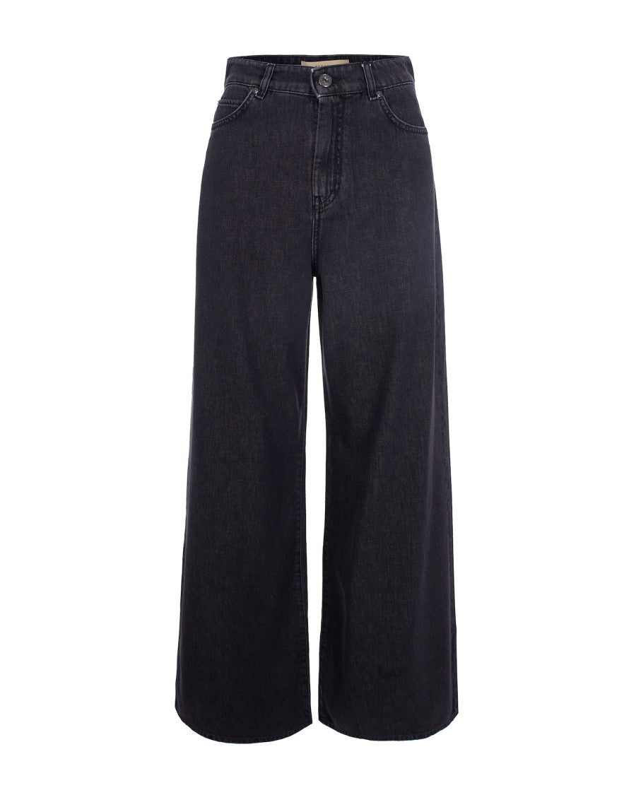Max Mara Five-Pocket Wide-Leg Jeans With High-Stitched Hem