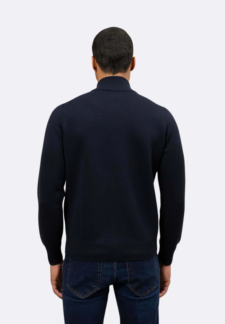 Filippo De Laurentiis Sophisticated Navy Wool Cardigan With Tailored Fit