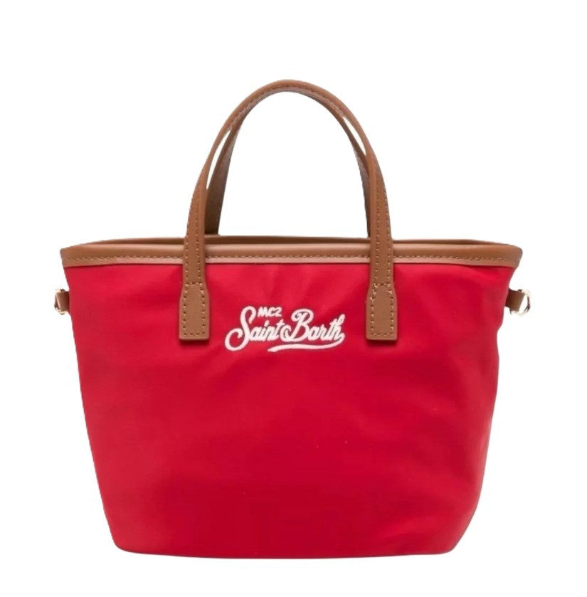 Mc2 Saint Barth Compact Mini City Bag With Nylon Structure And Leather Accents