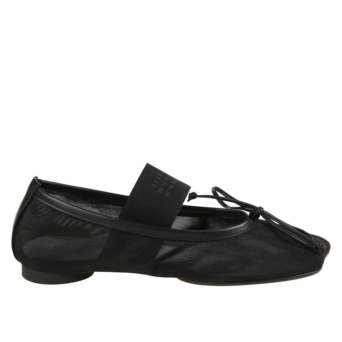 Mm6 By Maison Margiela Mesh Ballerina Flats With Logo Strap
