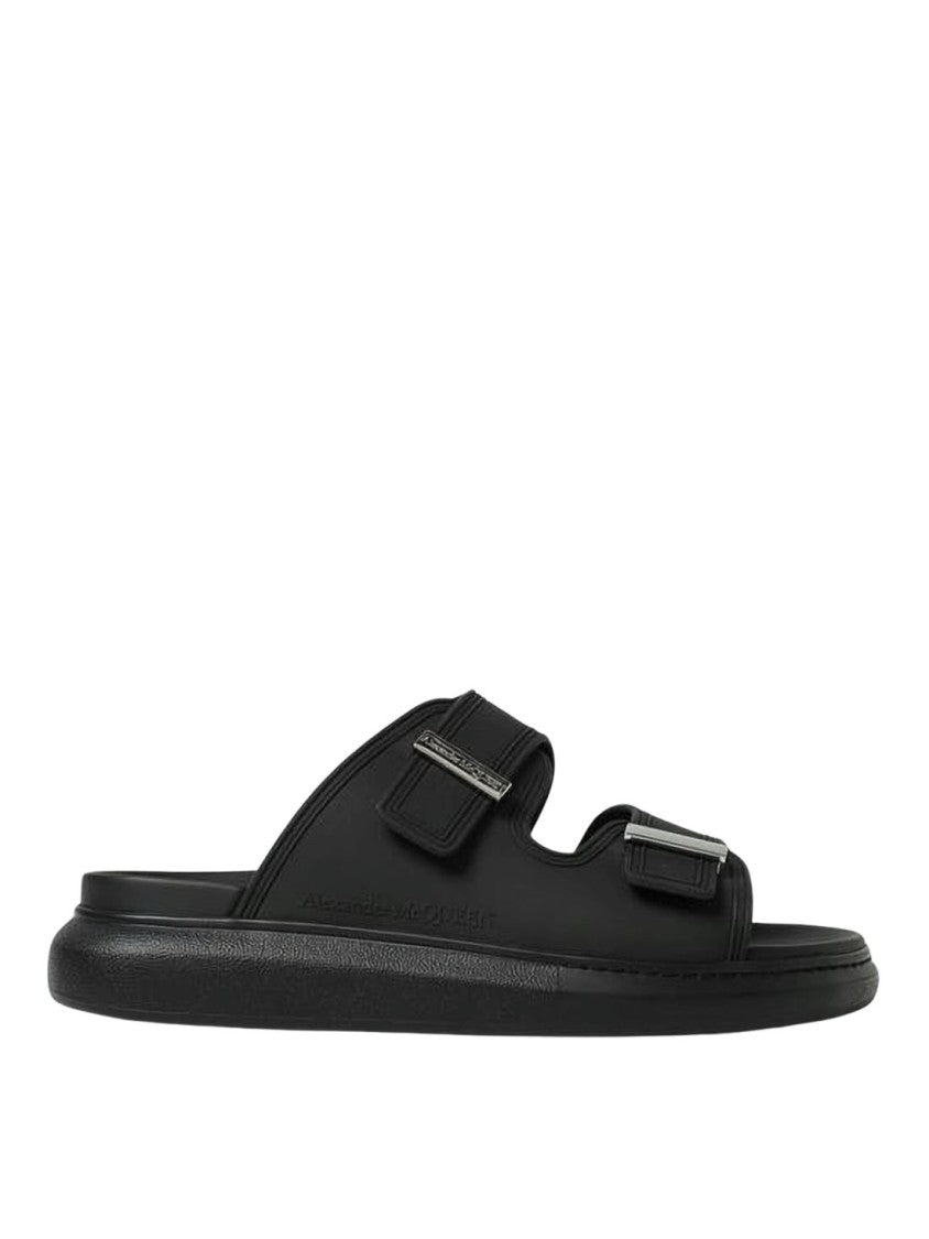 Alexander Mcqueen Sleek Black Rubber Mules