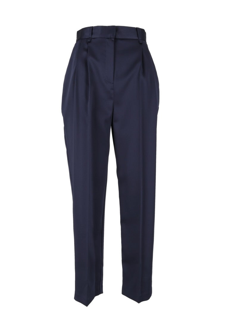Elisabetta Franchi High-Waisted Pleated Tailored Straight-Leg Pants