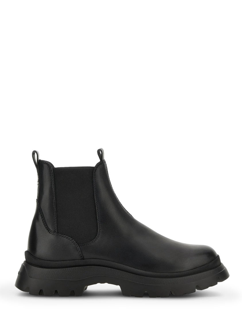Hogan Black Leather Boots