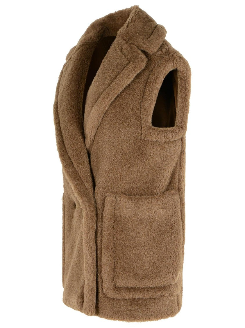 Max Mara 'Bormida 1234' 'Teddy' Vest In Alpaca And Brown Wool