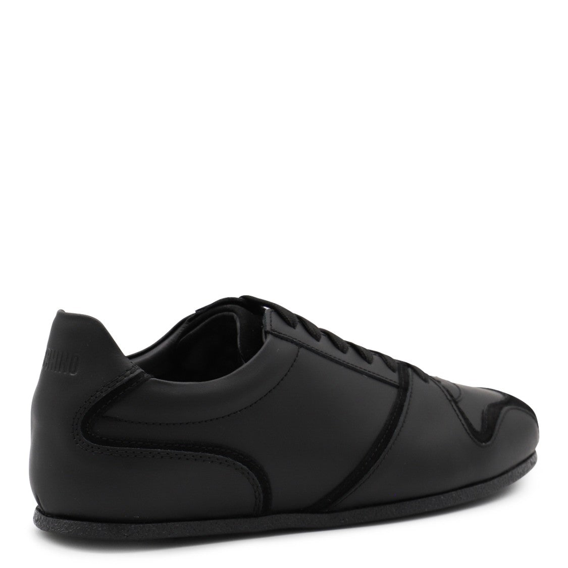 Moschino Black Leather Sneakers