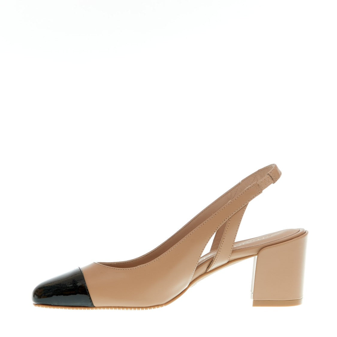 Stuart Weitzman Beige And Black Slingback