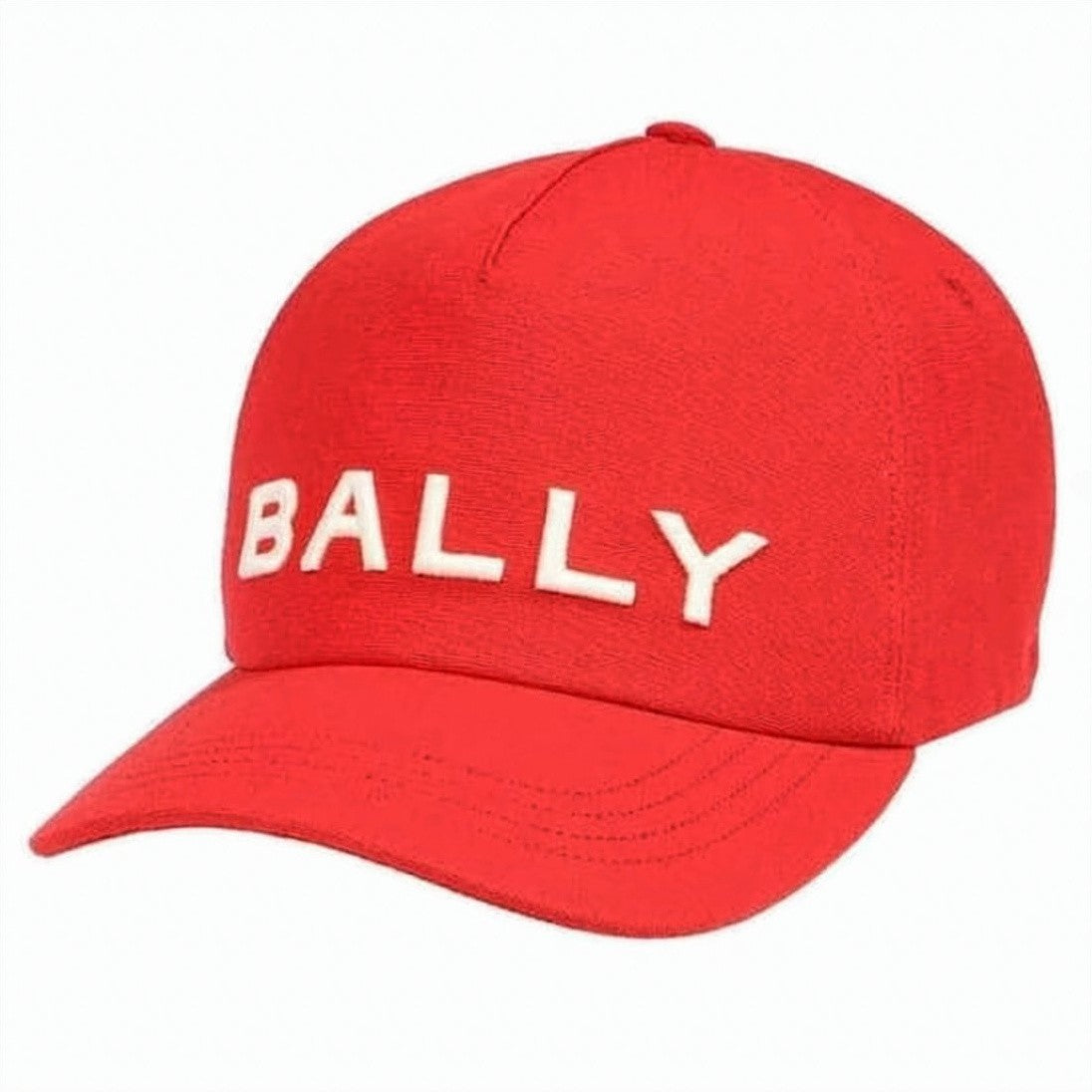 Bally Structured Red Baseball Cap With Bold Lettering