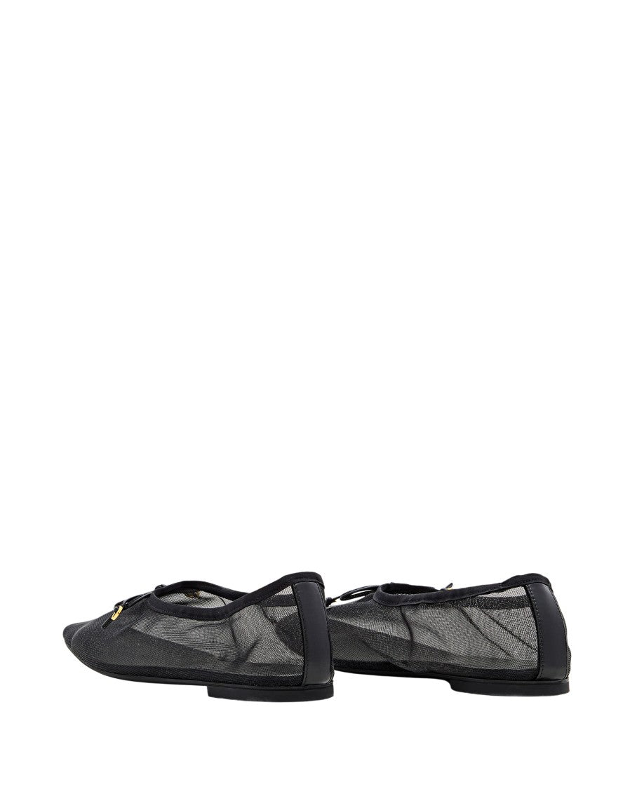 Odissi Square Toe Ballerina Flats With Bow Detail