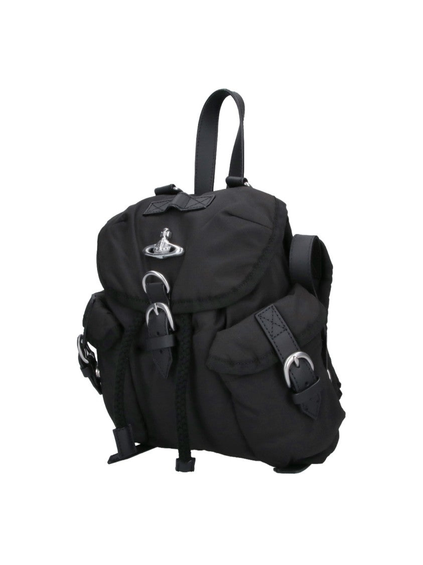Vivienne Westwood Highland Black Fabric Leather Accent Backpack