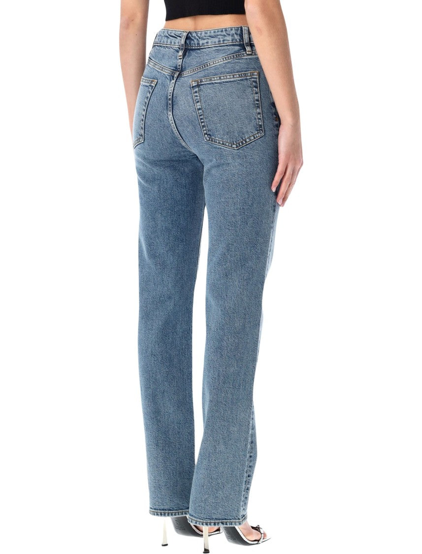 Frame High Waisted Long Straight Leg Jeans