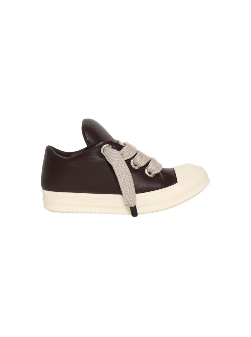 Rick Owens Hollywood Jumbolace Low Sneakers Mahogany And Milk