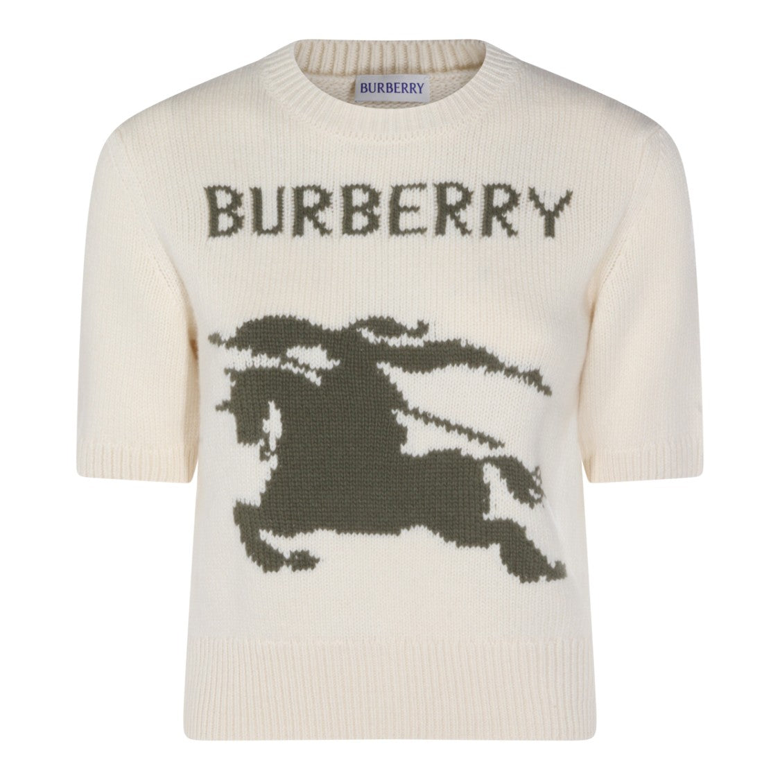 Burberry Elbow Sleeve Wool-Cashmere Blend Sweater