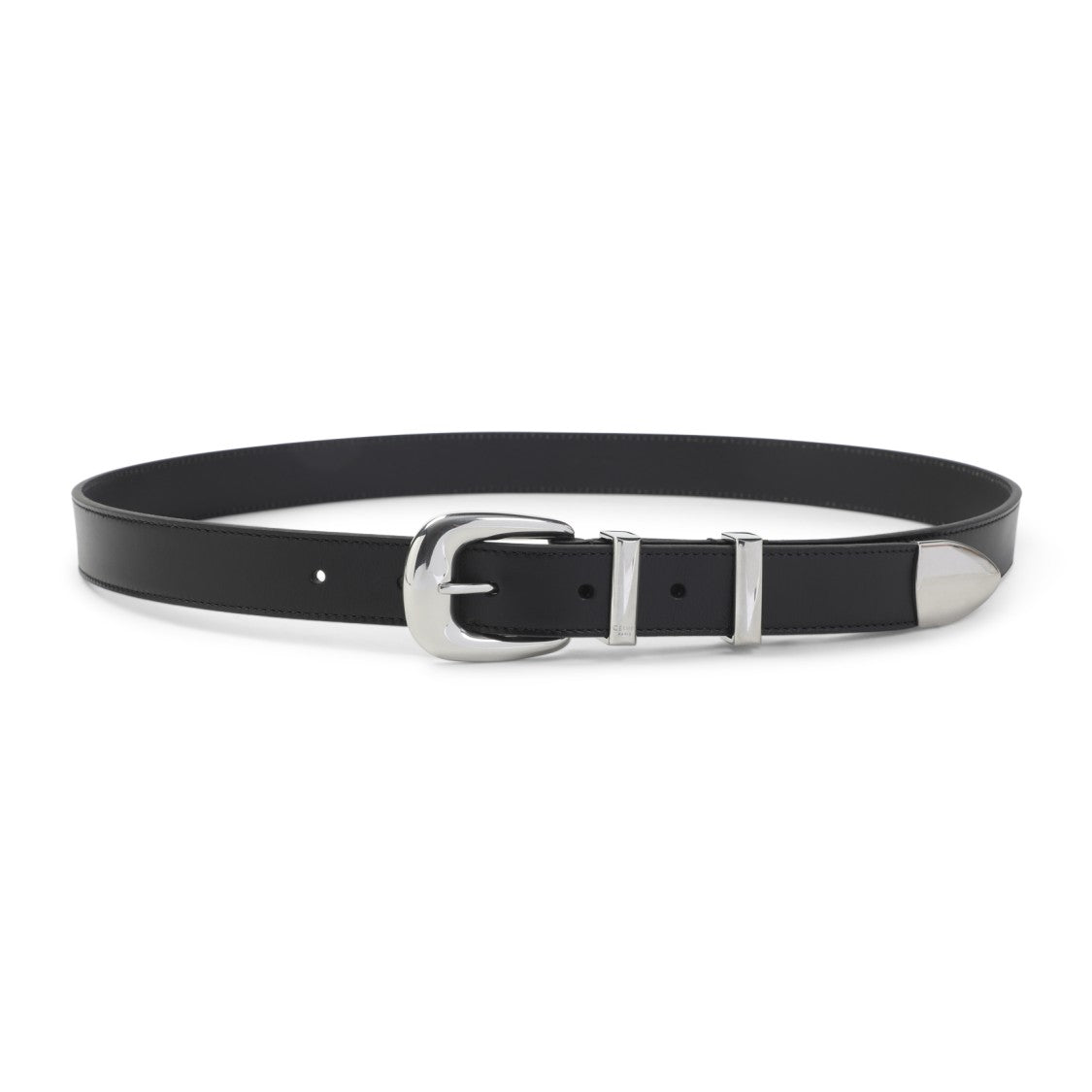 Celine 25Mm Black Brushed Calf Leather Belt