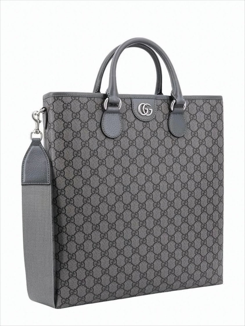 Gucci Structured Canvas Tote Bag With Interlocking Design