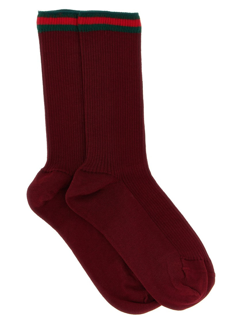 Gucci Micro Ribbed Stretch Cotton Socks