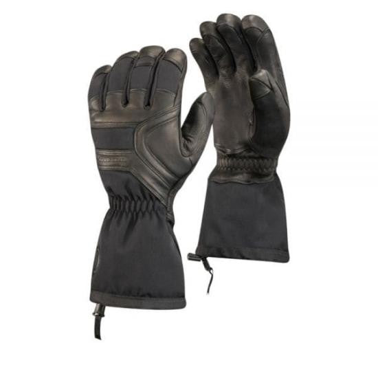 Black Diamond Black Diamond Functional Gloves With Leather Palm And Adjustable Cuffs
