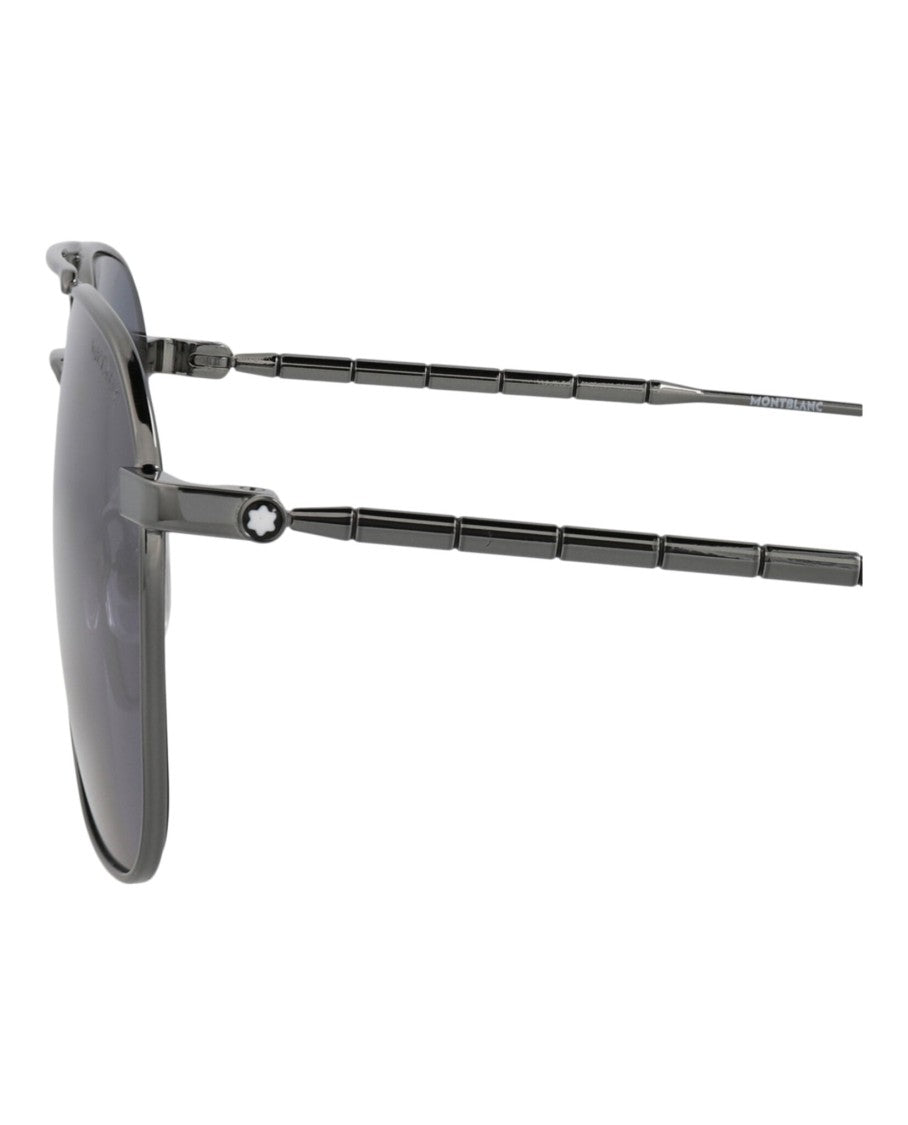 Montblanc Aviator-Frame Metal Sunglasses With Double Bridge Design