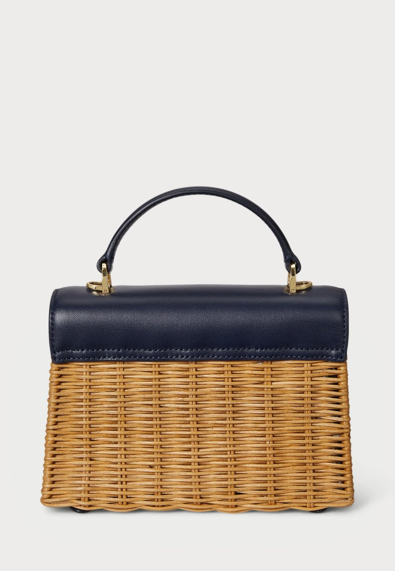 Lauren Ralph Lauren Natural Farrah Small Rattan Satchel Bag